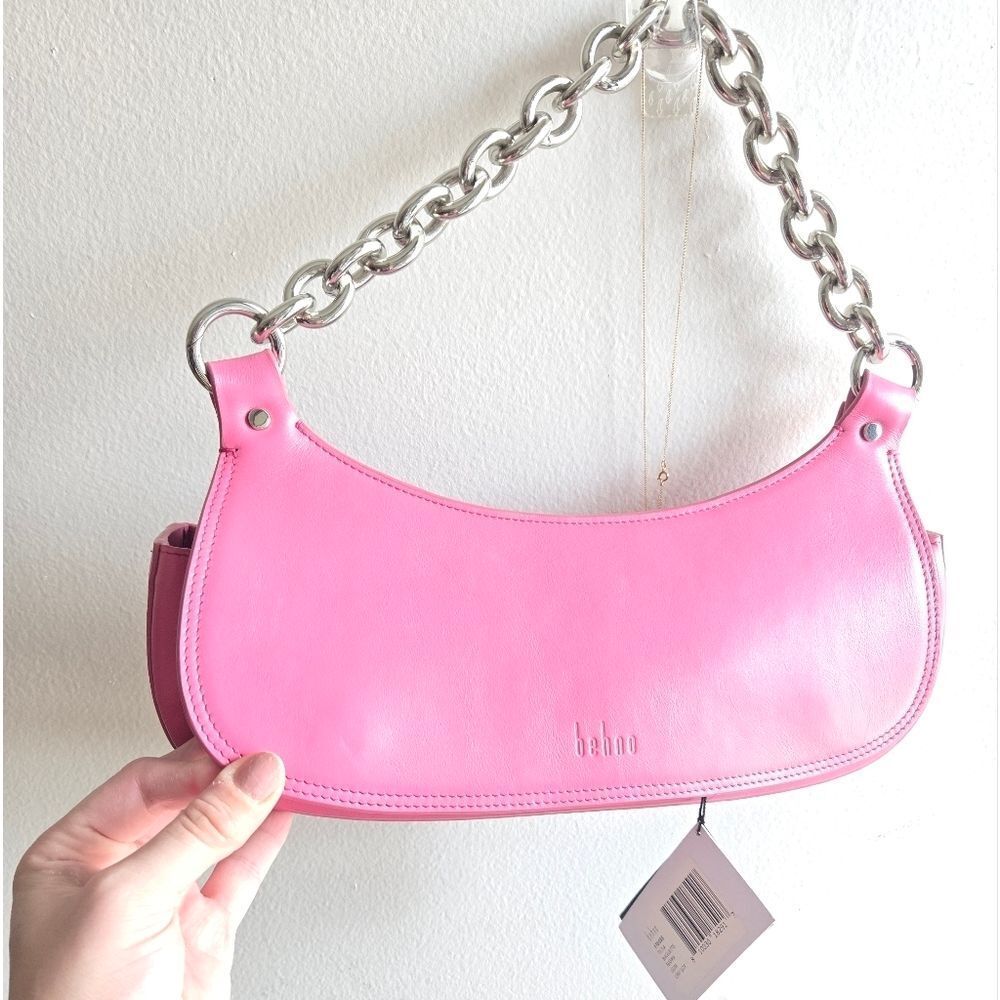 Behno Tilda Nappa Saddle Baguette Pink NWT - Picture 2 of 10